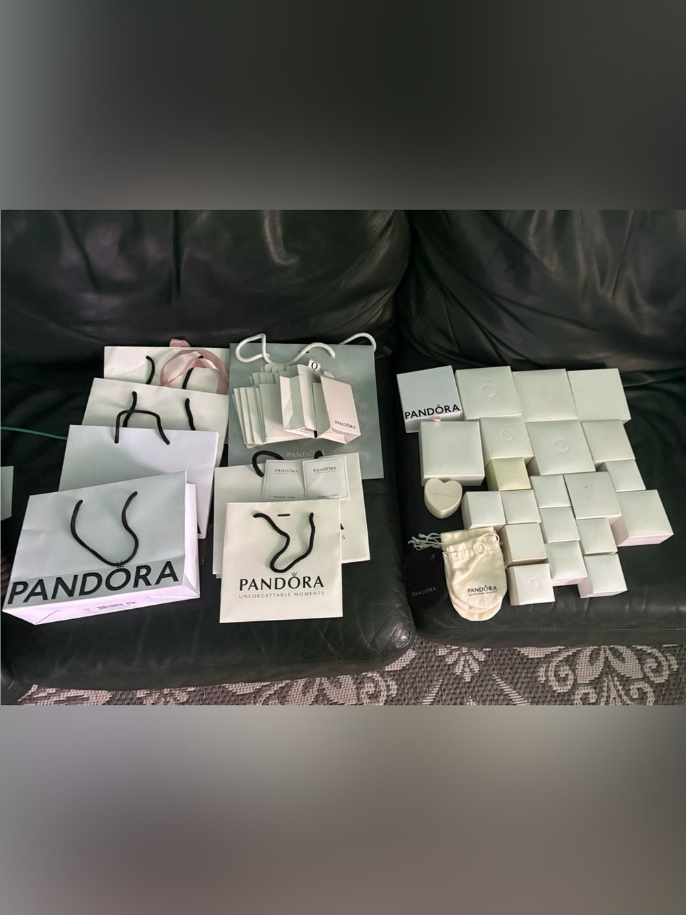 Pandora White Branded Gift Bags, Boxes & Pouches